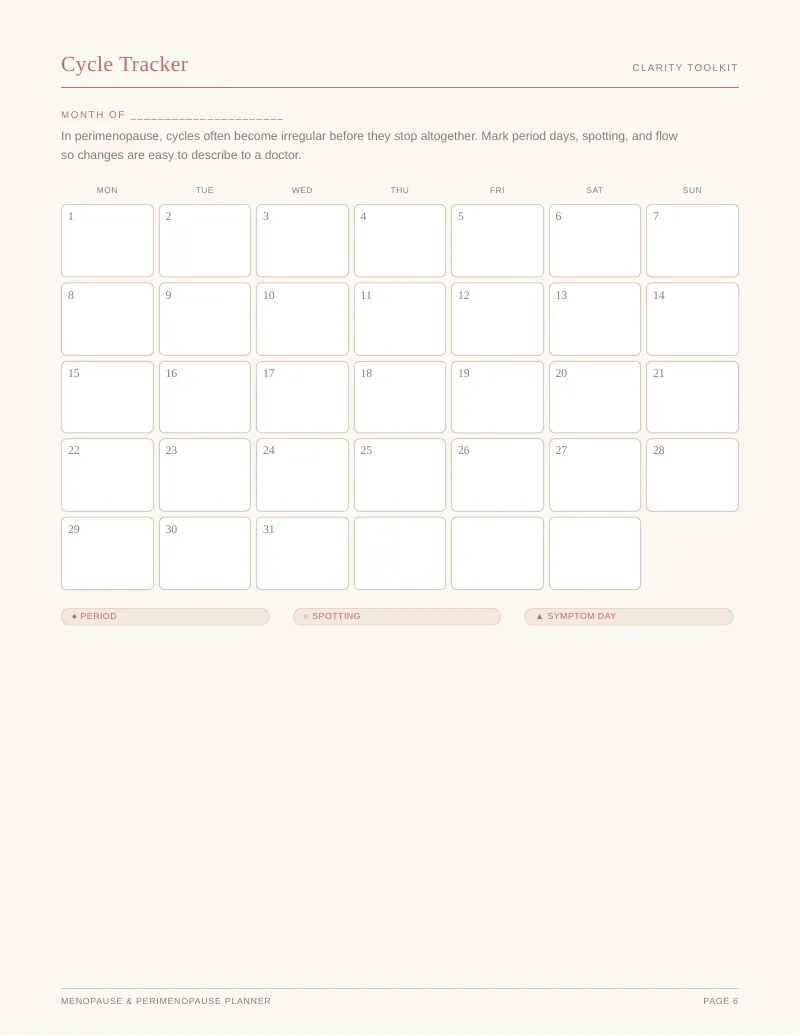 Page 6 of the Menopause Complete Toolkit