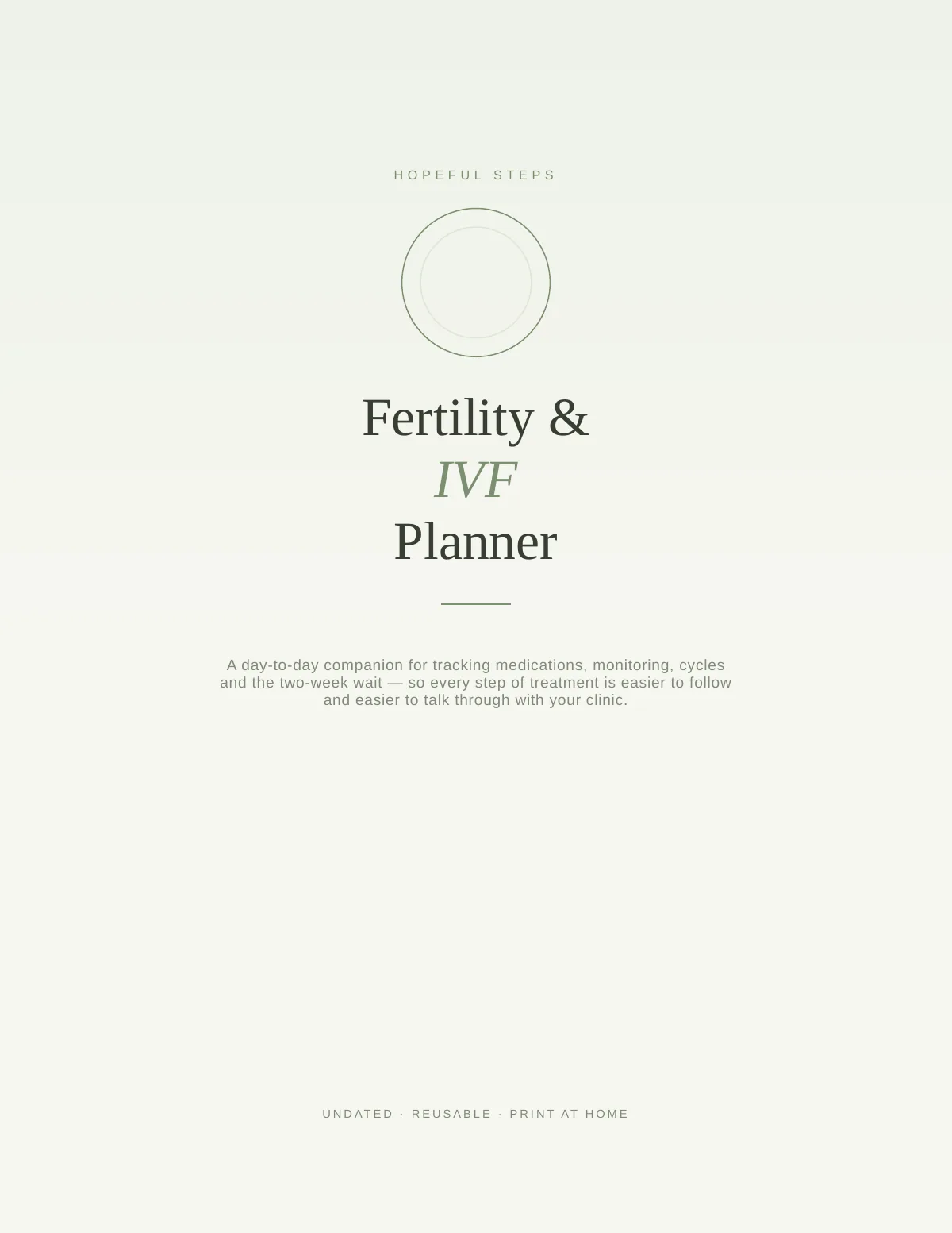 Cover of the Fertility & IVF Complete Toolkit printable