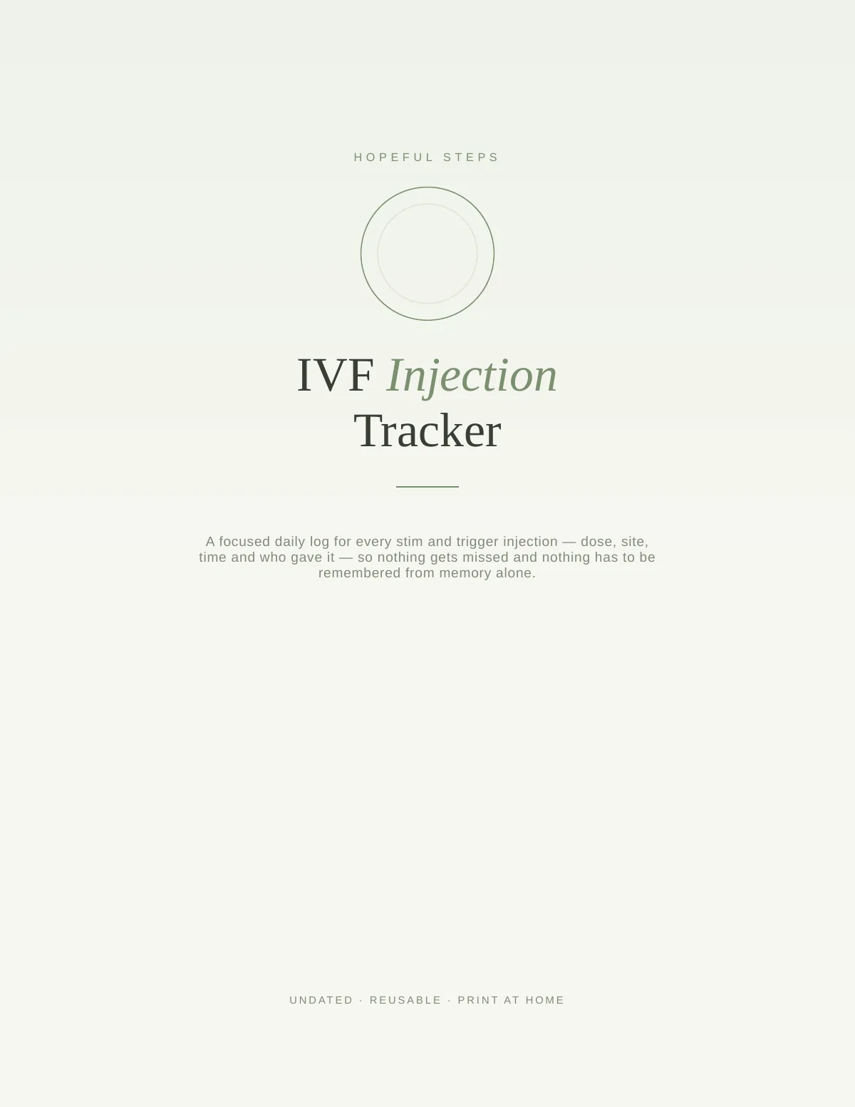 Cover of the IVF Injection Tracker printable