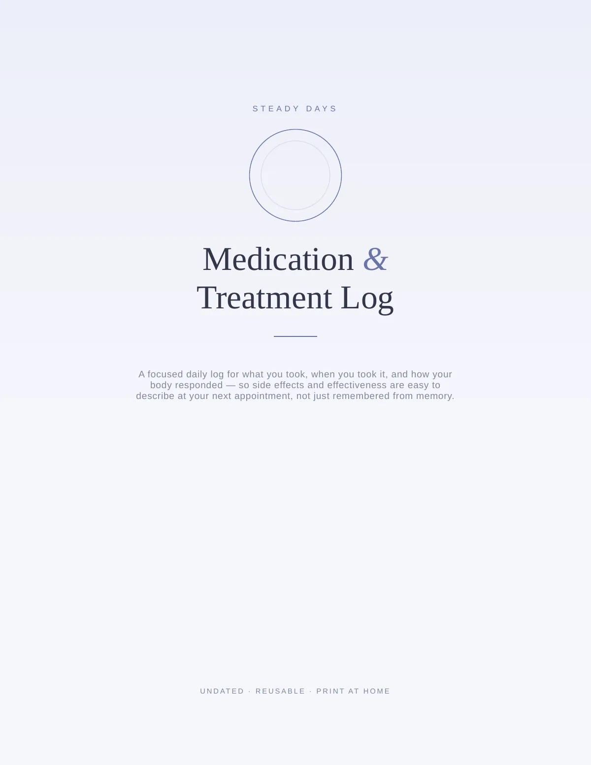 Cover of the Chronic Illness Medication Tracker printable