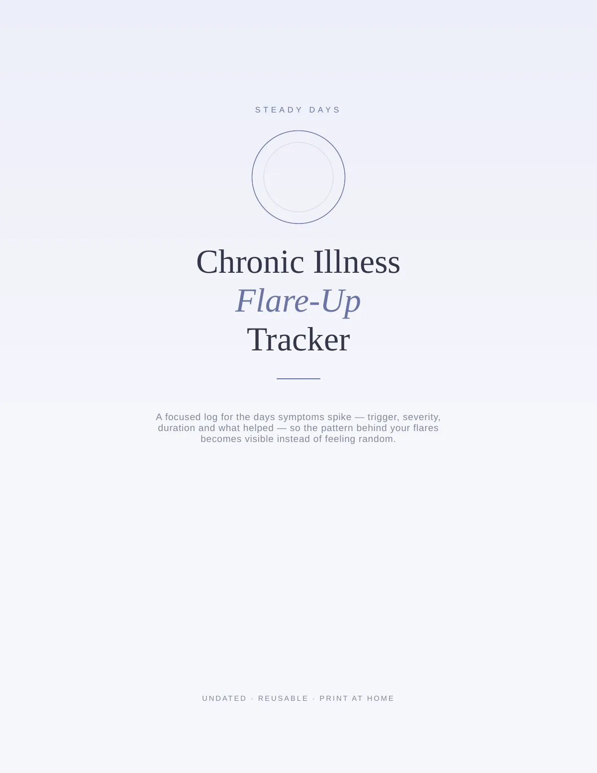 Cover of the Chronic Illness Flare Tracker printable