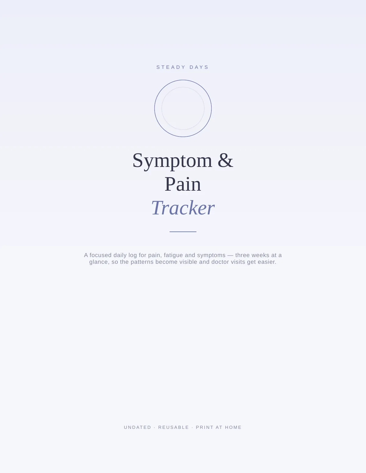 Cover of the Chronic Illness Symptom Tracker printable
