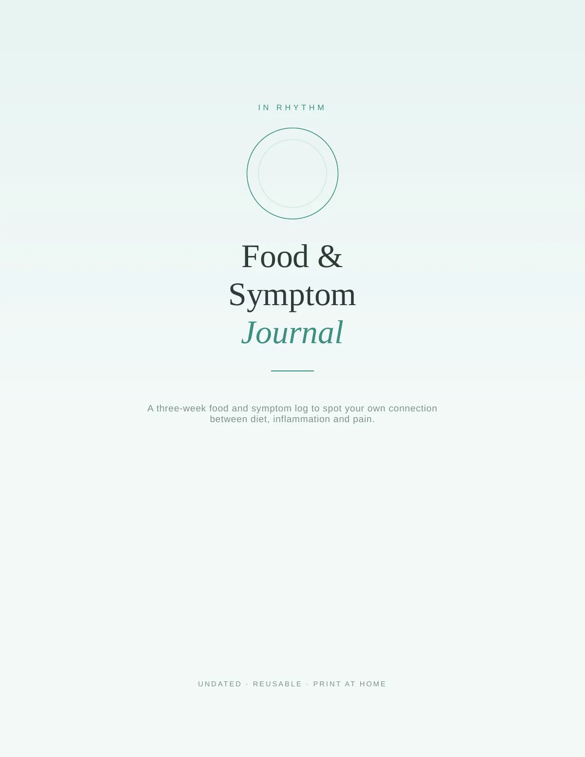 Cover of the PCOS & Endometriosis Food Symptom Journal printable
