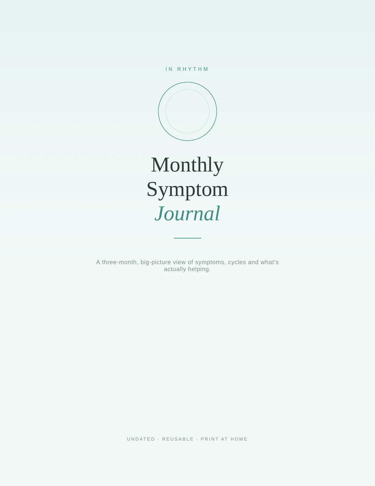 Cover of the PCOS & Endometriosis Monthly Symptom Journal printable