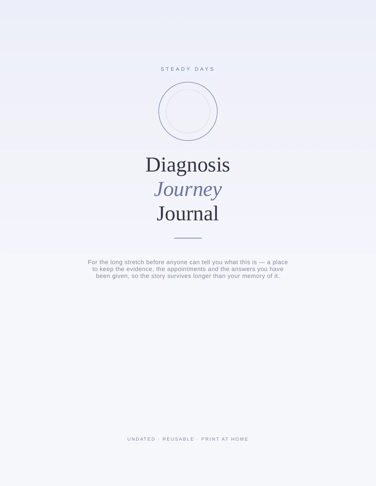 Cover of the Chronic Illness Diagnosis Journey Journal printable