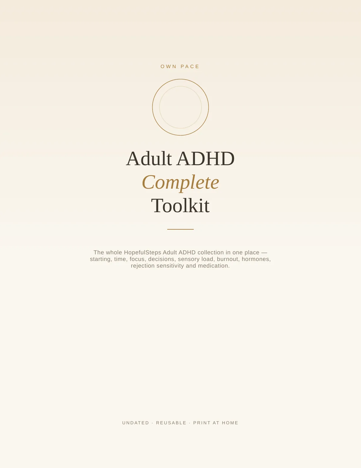 Cover of the Adult ADHD Complete Toolkit printable
