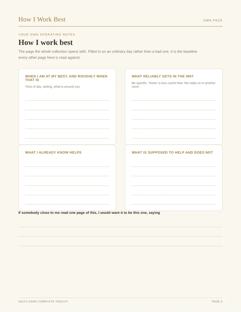 Page 3 of the Adult ADHD Complete Toolkit